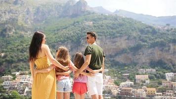 Family on vacation on Amalfi coast in Italy video