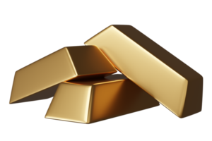 Gold bars pile icon 3d isolated. investment or business finance, loan concept, 3d render illustration png