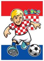 croatia soccer player with flag background vector