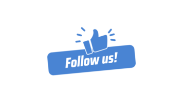 Social media follow us button with like icon png