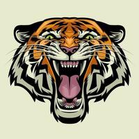 angry tiger head vector