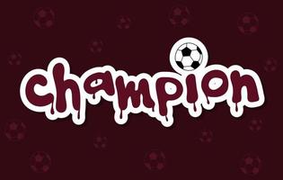 Champion sticker. Vector illustration