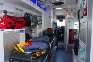 Ambulance inside. How does paramedics ambulance looks inside photo