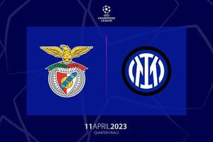 UEFA Champions League 2023 quarter-final between Benfica versus Inter Milan, game one. Tbilisi, Georgia - April 06, 2023. vector