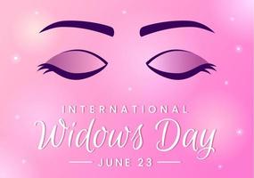 International Widows Day Vector Illustration on June 23 with Woman Mourns and Injustice Faced by Widow in Flat Cartoon Hand Drawn Templates