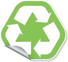 A Peeling Sticker With Recycling Symbol vector