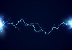 Lightning and flash. Thunderbolt effect. Bright power electrical strike. Vector illustration isolated