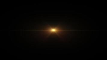 Loop center gold star optical flares abstract background video