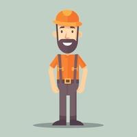 Vector working man smiling cartoon labor