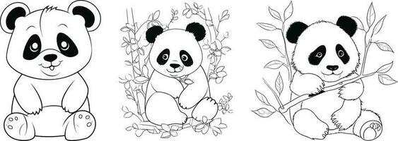 A drawing of pandas and the words pandas vector