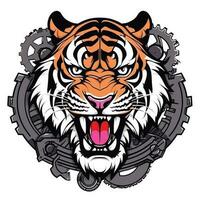 Tiger head  biker logo vector t-shirt design