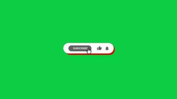 Youtube Subscribe Like Bell Notification Button cursor Click Animation Green Screen Video