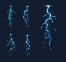 Thunderbolt, storm lightning strike or discharge vector