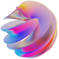 iridescence abstract shape 3D Illustration png