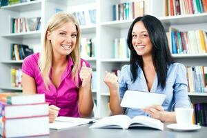 Friends at the library photo