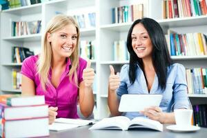 Friends at the library photo