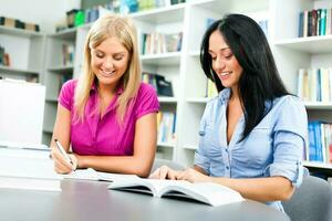 Friends at the library photo