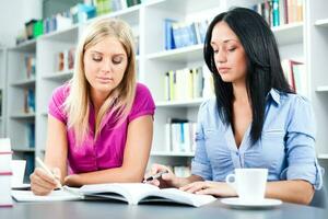 Friends at the library photo