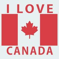 I Love Canada T-Shirt Design Print vector