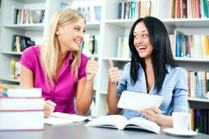 Friends at the library photo