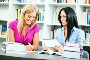 Friends at the library photo