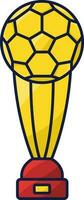 Flat Illustration Of Golden Soccer Trophy Icon. vector