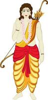 Hindu Mythological, Lord Laxman with bow and arrow. vector