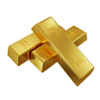 3d rendering of gold bullion. gold bar object. financial concept png