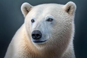 Arctic bear portrait on dark background. photo