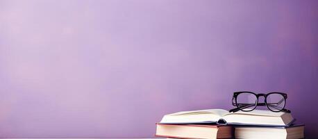 A pair of glasses sitting on top of a book created with technology photo