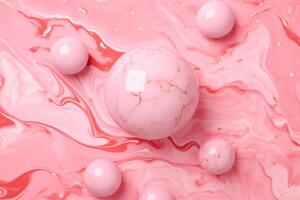 A pearl pink background with a marble effect photo