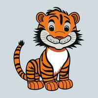 A cute cartoon tiger vector illustration