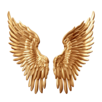 3d Golden wings transparent background, Free file - png