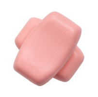 Two dry pink soap bars in stack isolated with clipping path in png file format