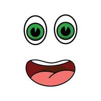 Eye Mouth Cartoon Mascot Character Expression Illustration vector