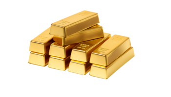 Gold bar stack isolated on a transparent background png