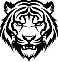 Tiger - Black and White Isolated Icon - Vector illustration