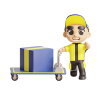 3d character delivery man png