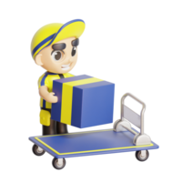 3d character delivery man png