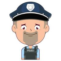 policeman doubt face cartoon cute vector