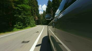 car is driving on a winding road Vehicle Pov video