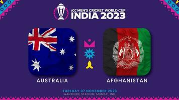 Australia vs Afghanistan Match in ICC Men's Cricket Worldcup India 2023, Intro Video, 3D Rendering video