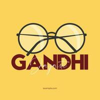 Mahatma Gandhi jayanti - 2nd October with creative design vector illustration, Gandhi in Hindi