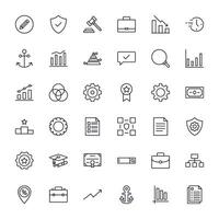 Business line icon set. Collection of commerce uotline sighn for web design, mobile app, UI design, etc. Dark blue line symbol of finance on white background. vector