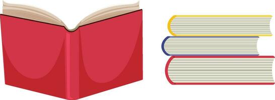 Red book cover opened on white background vector