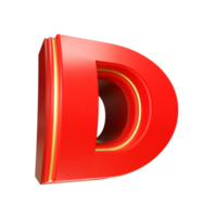 3d render red letter png