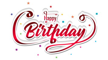 Happy Birthday text typography design png