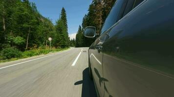 Vehicle Pov car is driving on a scenic road. Forest mountain route. video