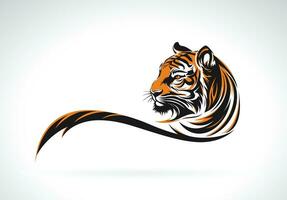 Vector of tiger head design on white background. Easy editable layered vector illustration. Wild Animals.