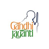 Gandhi Jayanti is an event celebrated in India to mark the birth anniversary of Mahatma Gandhi, English typography vector